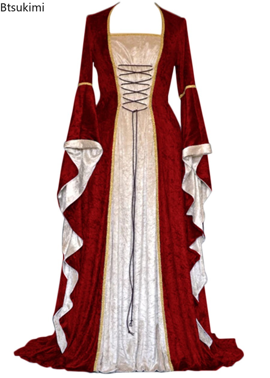 Gaun Kostum Retro Abad Perteng - Medieval Renaissance Dress Women ulasan dan harga