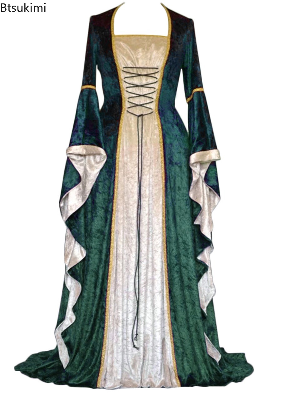 Gaun Kostum Retro Abad Perteng - Medieval Renaissance Dress Women ulasan dan harga