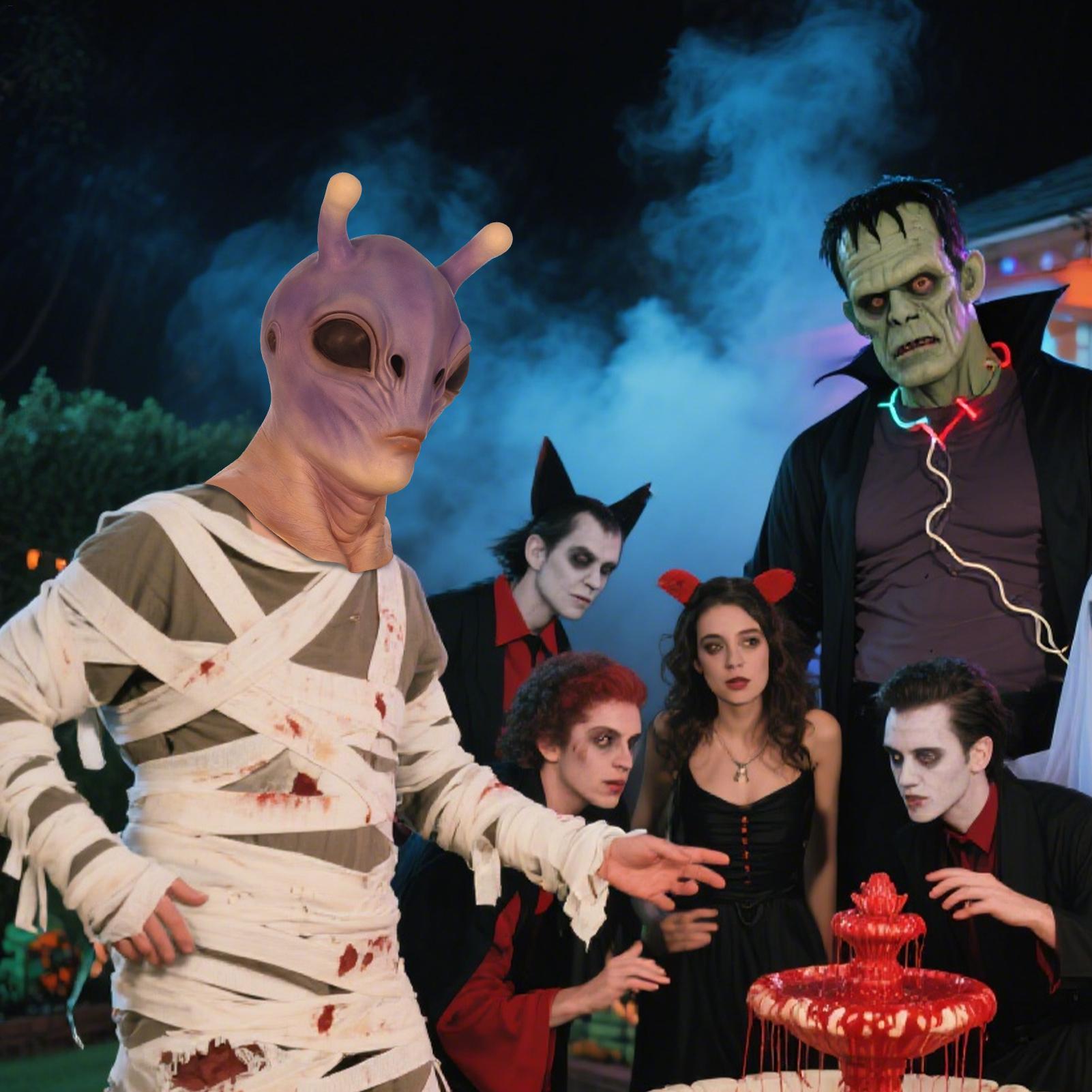 Topeng Alien Halloween Realist - Latex Alien Mask Realistic ulasan dan harga
