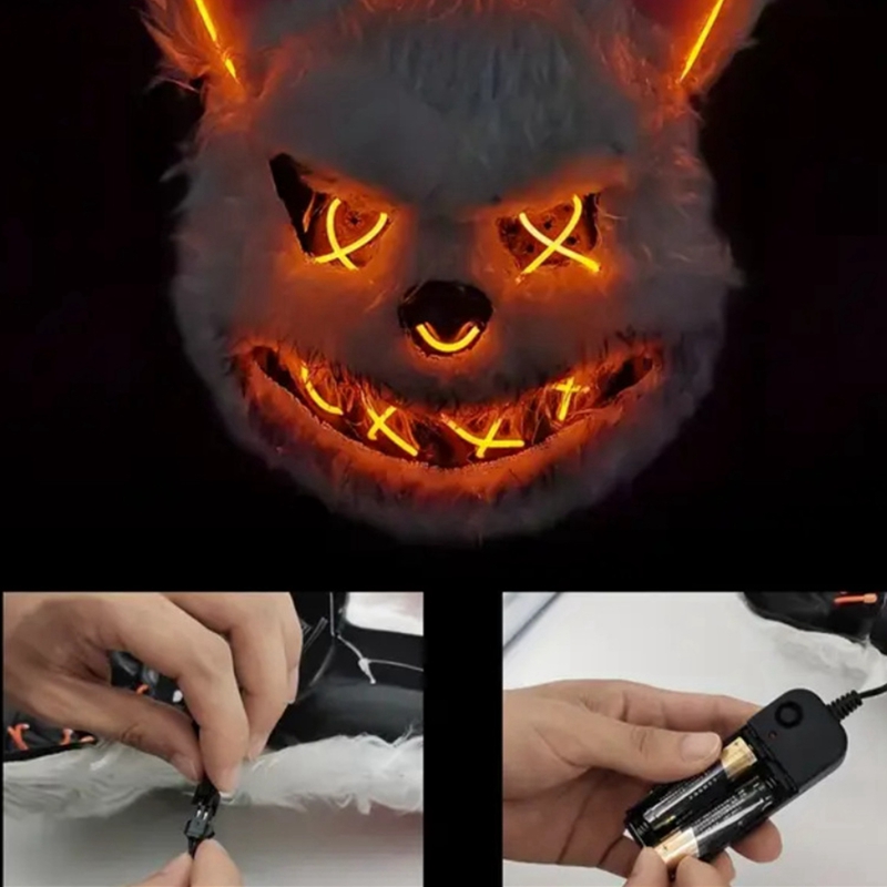 Topeng Kelinci Topeng Beruang  - Led Purge Mask Halloween ulasan dan harga